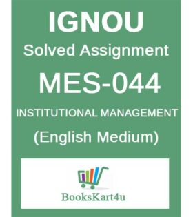 IGNOU MES-044 Solved Assignment 2021