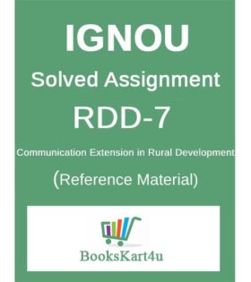 IGNOU RDD7 PGDRD Assignment